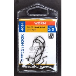 Гачки для риби, GC Offset Worm 4094, 5шт/уп, колір BN, №1/0